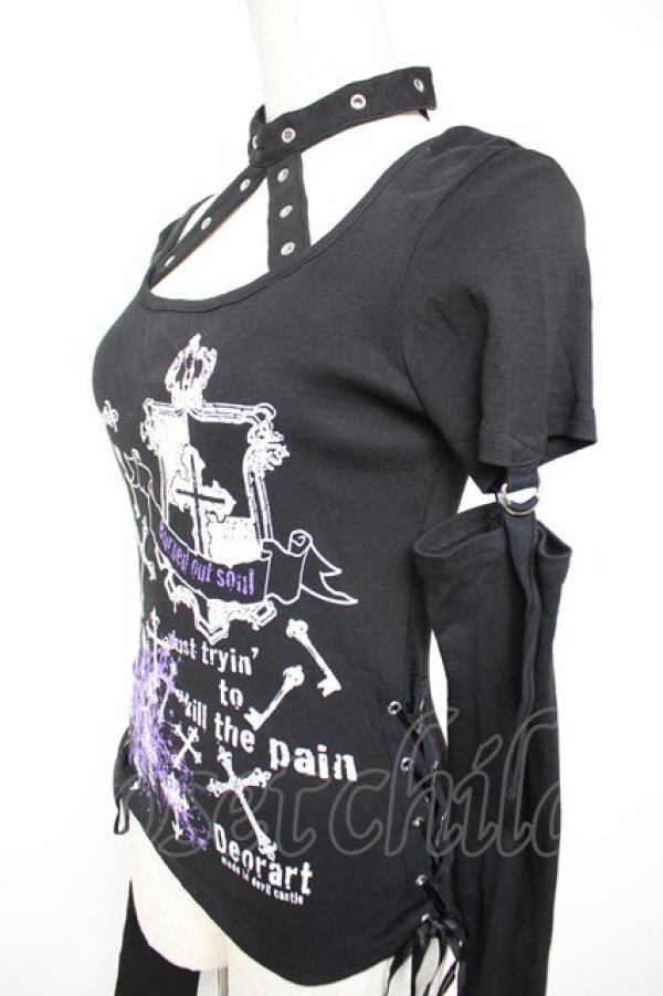 画像3: Deorart / チョーカーデザインセパレートスリーブカットソー M 黒 Y-25-12-17-027-PU-TO-SZ-ZY (3)