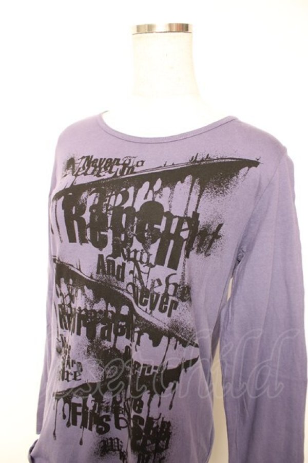 画像3: ALGONQUINS / プリントアシメカットソー 1 紫 Y-25-12-17-032-AL-TO-SZ-ZY (3)