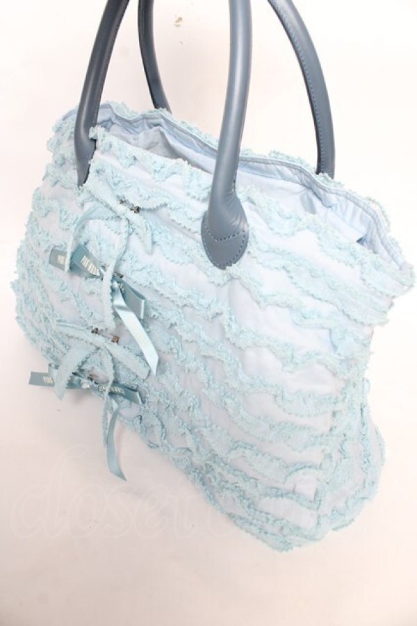 画像3: PINK HOUSE / ドットチュールフリル使いバッグ F サックス Y-25-12-18-020-LO-ZA-SZ-ZY (3)