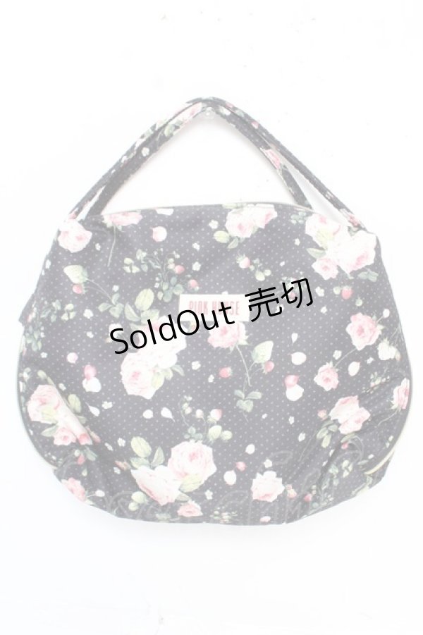 画像1: PINK HOUSE / Berry Roseプリントの3WAYミニバッグ  黒 Y-25-12-18-021-LO-BG-SZ-ZY (1)