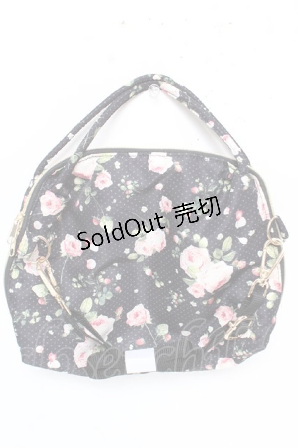 画像2: PINK HOUSE / Berry Roseプリントの3WAYミニバッグ  黒 Y-25-12-18-021-LO-BG-SZ-ZY (2)