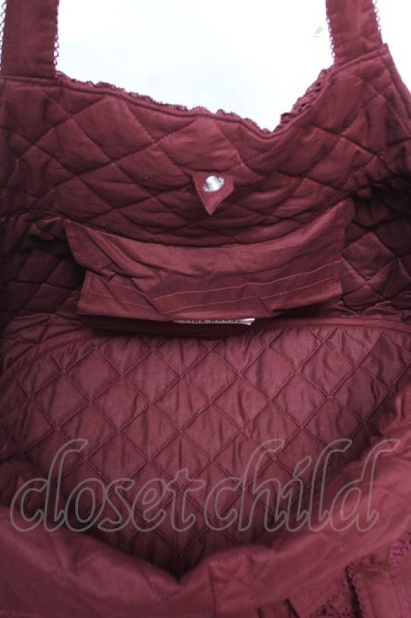 画像4: PINK HOUSE / ロゴ刺繍入りローンバッグ  ボルドー Y-25-12-18-005-LO-BG-SZ-ZY (4)