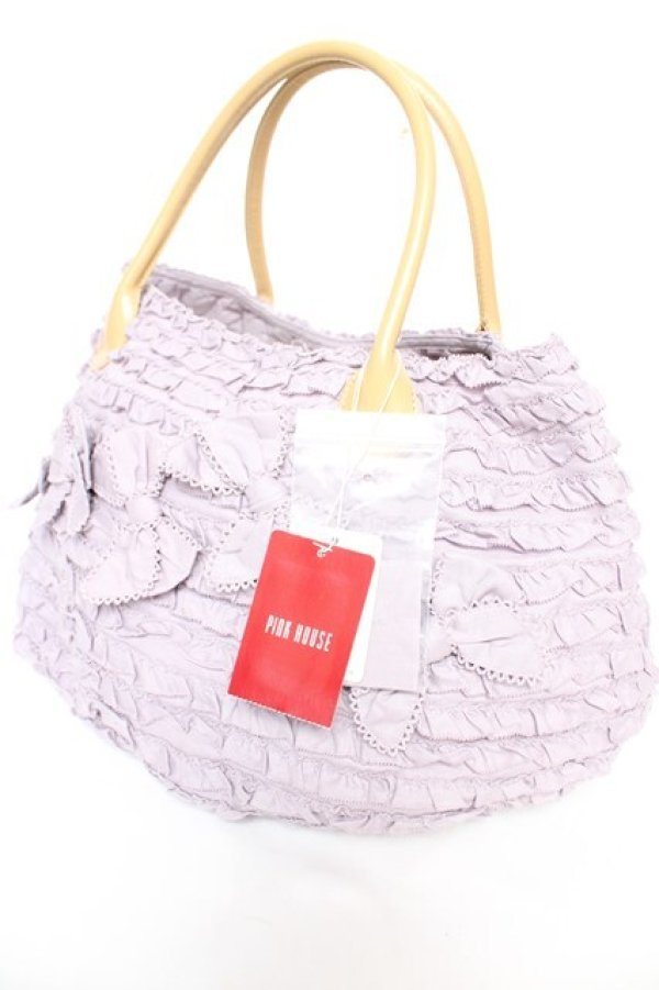 画像3: PINK HOUSE / リボン付きフリルバッグ F ラベンダー Y-25-12-18-007-LO-BG-SZ-ZY (3)