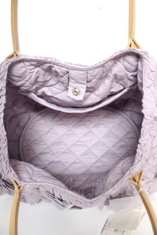 画像4: PINK HOUSE / リボン付きフリルバッグ F ラベンダー Y-25-12-18-007-LO-BG-SZ-ZY (4)