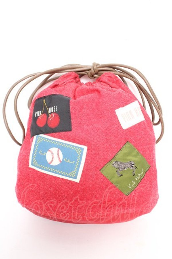 画像1: PINK HOUSE / KEITA MARUYAMA 巾着バッグ  赤 Y-25-12-18-008-LO-BG-SZ-ZY (1)