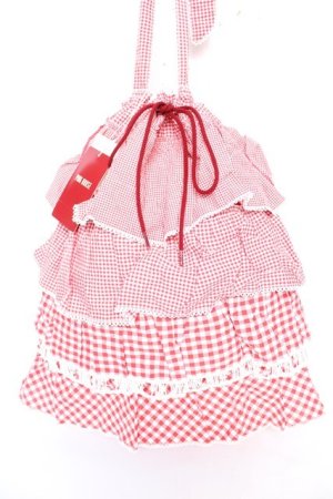 画像: PINK HOUSE / ギンガムパッチワークバッグ F 赤 Y-25-12-18-009-LO-BG-SZ-ZY