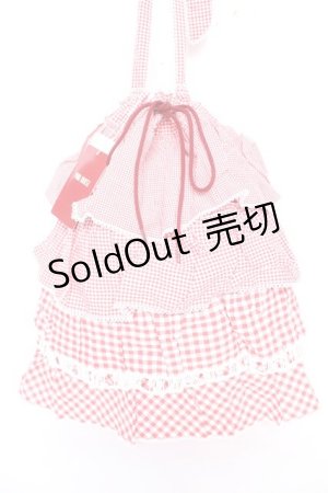 画像: PINK HOUSE / ギンガムパッチワークバッグ F 赤 Y-25-12-18-009-LO-BG-SZ-ZY