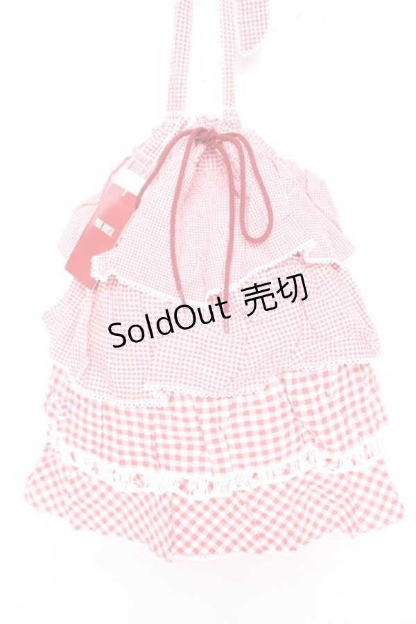 画像1: PINK HOUSE / ギンガムパッチワークバッグ F 赤 Y-25-12-18-009-LO-BG-SZ-ZY (1)