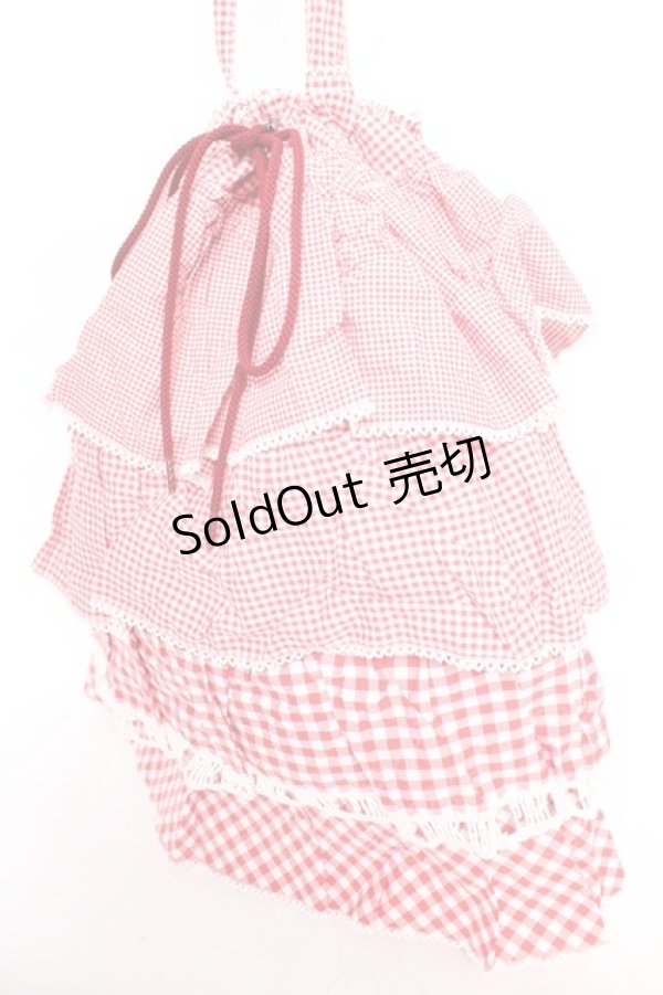 画像3: PINK HOUSE / ギンガムパッチワークバッグ F 赤 Y-25-12-18-009-LO-BG-SZ-ZY (3)