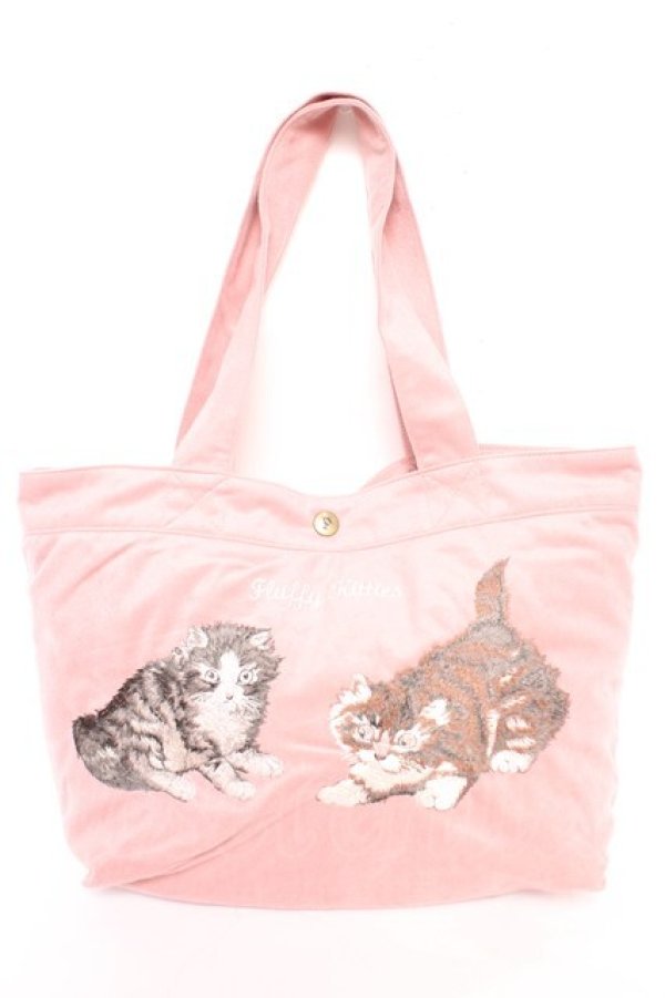 画像1: PINK HOUSE / キティーズ・ブラザーズ刺繍スエードバッグ F ピンク Y-25-12-18-010-LO-BG-SZ-ZY (1)