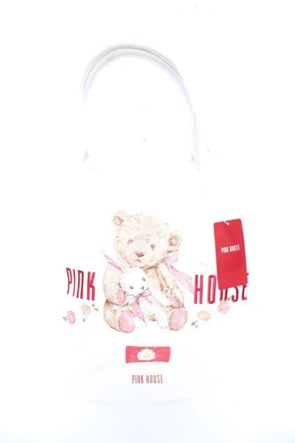 画像1: PINK HOUSE / ひな菊ロンド刺しゅうバッグ  生成り Y-25-12-18-011-LO-BG-SZ-ZY (1)