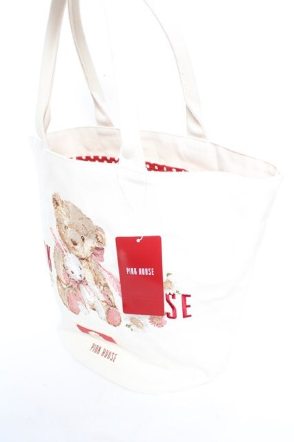 画像3: PINK HOUSE / ひな菊ロンド刺しゅうバッグ  生成り Y-25-12-18-011-LO-BG-SZ-ZY (3)