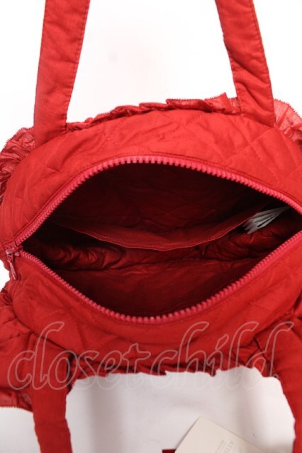 画像4: PINK HOUSE / Teddyシルエットフリルバッグ  赤 Y-25-12-18-013-LO-BG-SZ-ZY (4)