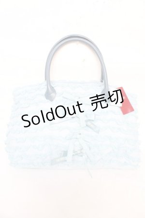 画像: PINK HOUSE / ドットチュールフリル使いバッグ F サックス Y-25-12-18-020-LO-ZA-SZ-ZS