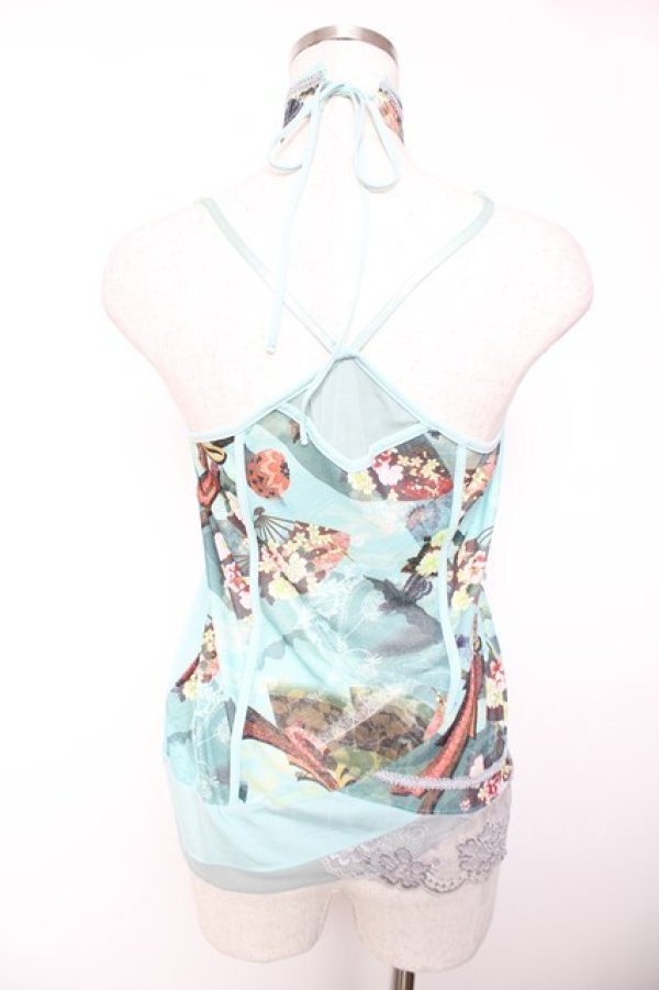 画像2: Ozz oneste / チャイナ釦ホルターネックキャミ  ミント Y-25-12-19-040-OO-TO-SZ-ZY (2)