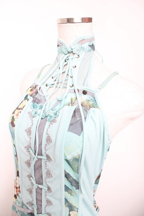 画像3: Ozz oneste / チャイナ釦ホルターネックキャミ  ミント Y-25-12-19-040-OO-TO-SZ-ZY (3)