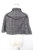 画像2: OZZ ANGELO / チェック柄ナポレオンケープ  グレー Y-25-12-19-043-OO-TO-SZ-ZY (2)