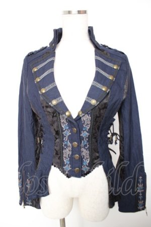 画像: Ozz oneste / 薔薇刺繍ジャケット  紺 Y-25-12-19-044-OO-JA-SZ-ZY