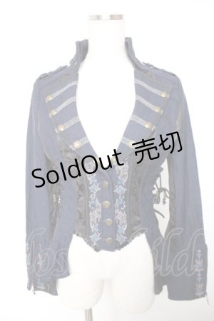 画像: Ozz oneste / 薔薇刺繍ジャケット  紺 Y-25-12-19-044-OO-JA-SZ-ZY