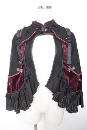 画像: Ozz oneste / 薔薇刺繍マント  黒 Y-25-12-19-045-OO-JA-SZ-ZY