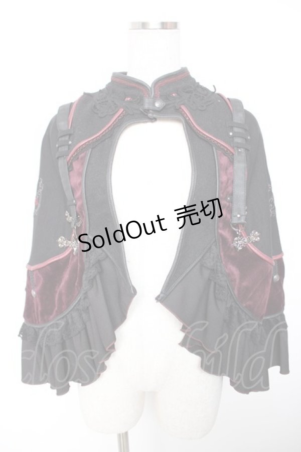 画像1: Ozz oneste / 薔薇刺繍マント  黒 Y-25-12-19-045-OO-JA-SZ-ZY (1)