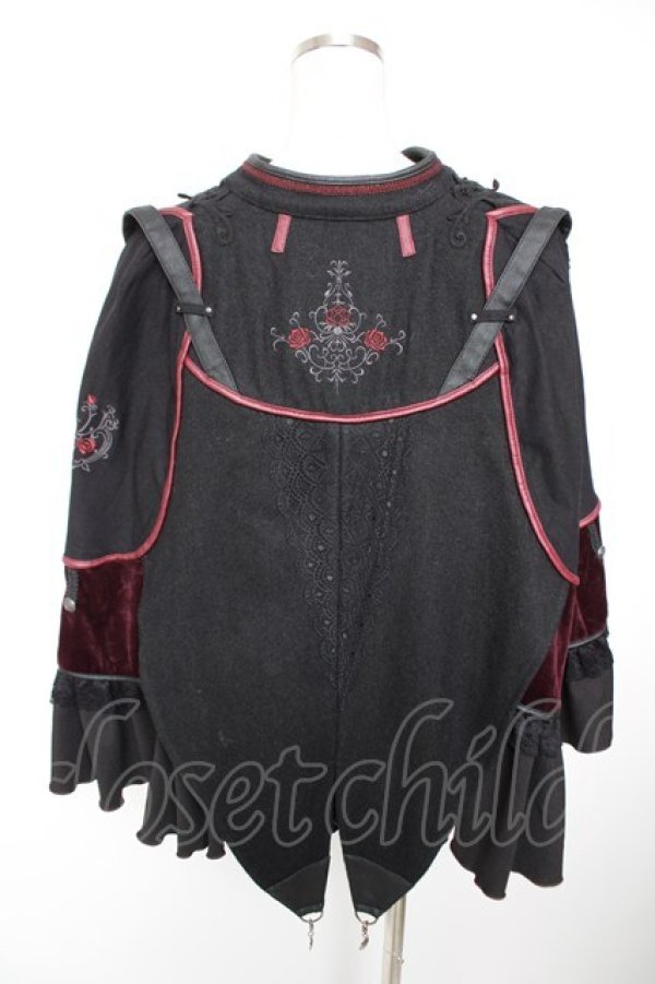 画像2: Ozz oneste / 薔薇刺繍マント  黒 Y-25-12-19-045-OO-JA-SZ-ZY (2)