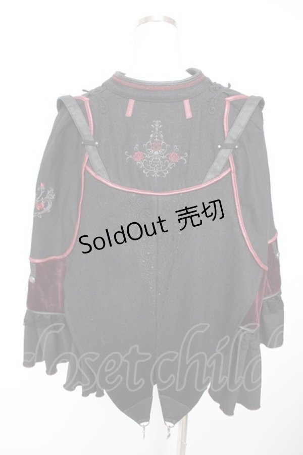 画像2: Ozz oneste / 薔薇刺繍マント  黒 Y-25-12-19-045-OO-JA-SZ-ZY (2)