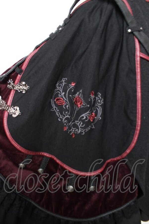 画像4: Ozz oneste / 薔薇刺繍マント  黒 Y-25-12-19-045-OO-JA-SZ-ZY (4)