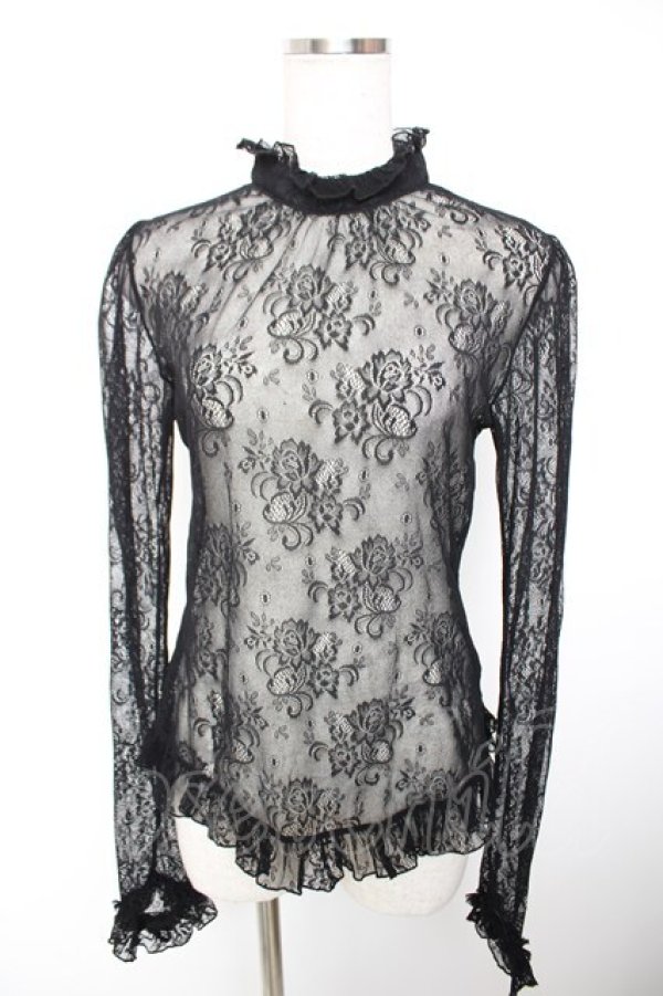 画像1: ALICE and the PIRATES / レーシープルオーバー  黒 Y-25-12-19-046-PA-TO-SZ-ZY (1)