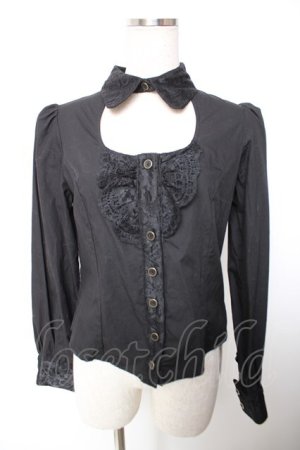 画像: abilletage / レースフリルブラウス  ブラック Y-25-12-19-049-GO-BL-SZ-ZY