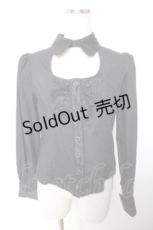画像: abilletage / レースフリルブラウス  ブラック Y-25-12-19-049-GO-BL-SZ-ZY