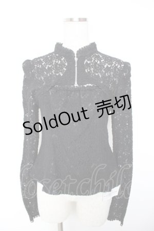 画像: ALICE and the PIRATES / Lorinaレースプルオーバー  黒 Y-25-12-19-050-PA-TO-SZ-ZY