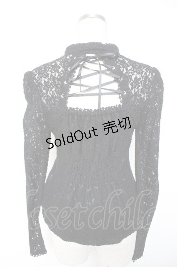 画像2: ALICE and the PIRATES / Lorinaレースプルオーバー  黒 Y-25-12-19-050-PA-TO-SZ-ZY (2)