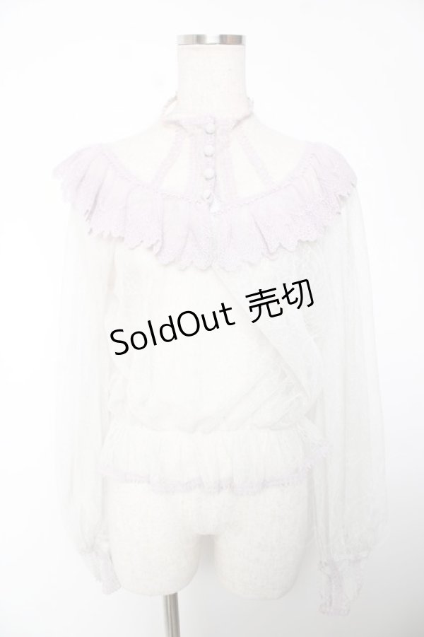 画像1: abilletage / Noirレースブラウス  グレー×ラベンダー Y-25-12-19-051-GO-BL-SZ-ZY (1)