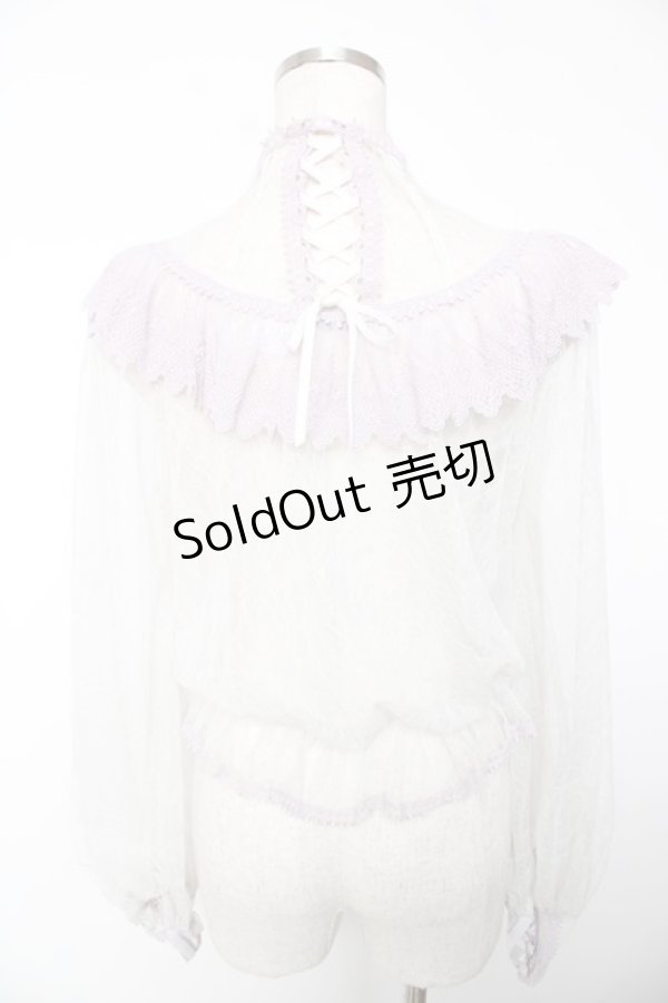 画像2: abilletage / Noirレースブラウス  グレー×ラベンダー Y-25-12-19-051-GO-BL-SZ-ZY (2)