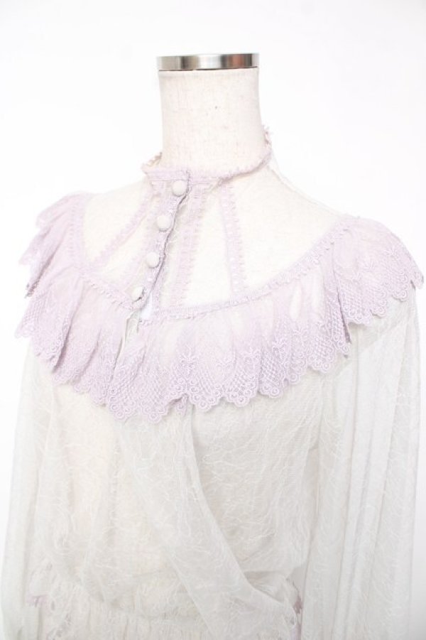 画像3: abilletage / Noirレースブラウス  グレー×ラベンダー Y-25-12-19-051-GO-BL-SZ-ZY (3)