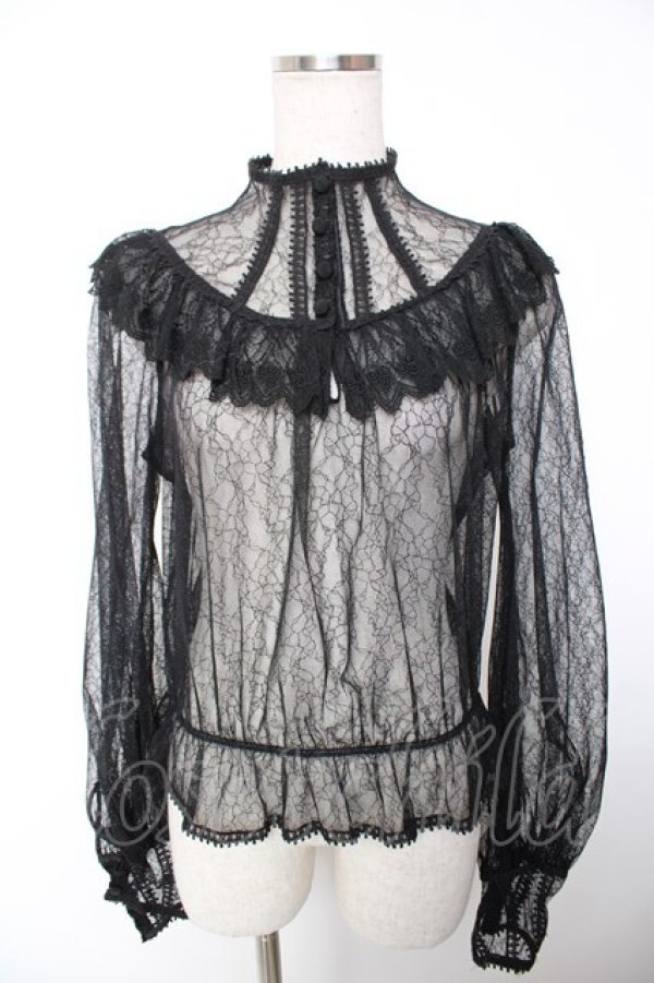画像1: abilletage / Noirレースブラウス  ブラック Y-25-12-19-053-GO-BL-SZ-ZY (1)