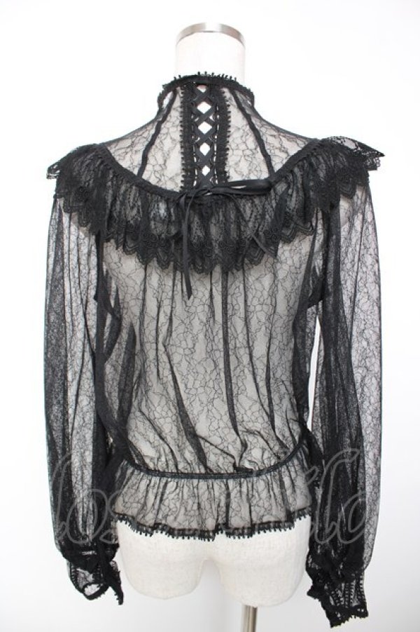 画像2: abilletage / Noirレースブラウス  ブラック Y-25-12-19-053-GO-BL-SZ-ZY (2)
