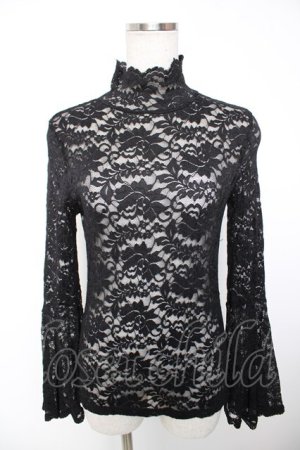 画像: MR corset / レースハイネックトップス  黒 Y-25-12-19-054-PU-TO-SZ-ZY