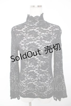 画像: MR corset / レースハイネックトップス  黒 Y-25-12-19-054-PU-TO-SZ-ZY