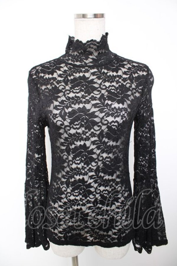 画像1: MR corset / レースハイネックトップス  黒 Y-25-12-19-054-PU-TO-SZ-ZY (1)