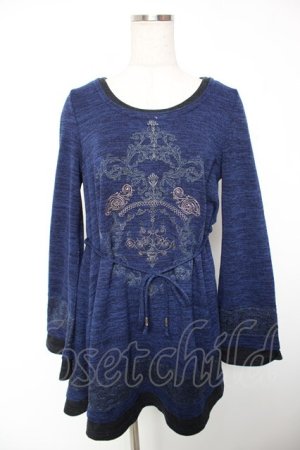 画像: Rozen Kavalier / 刺繍入りチュニック  青 Y-25-12-19-060-OO-TO-SZ-ZY