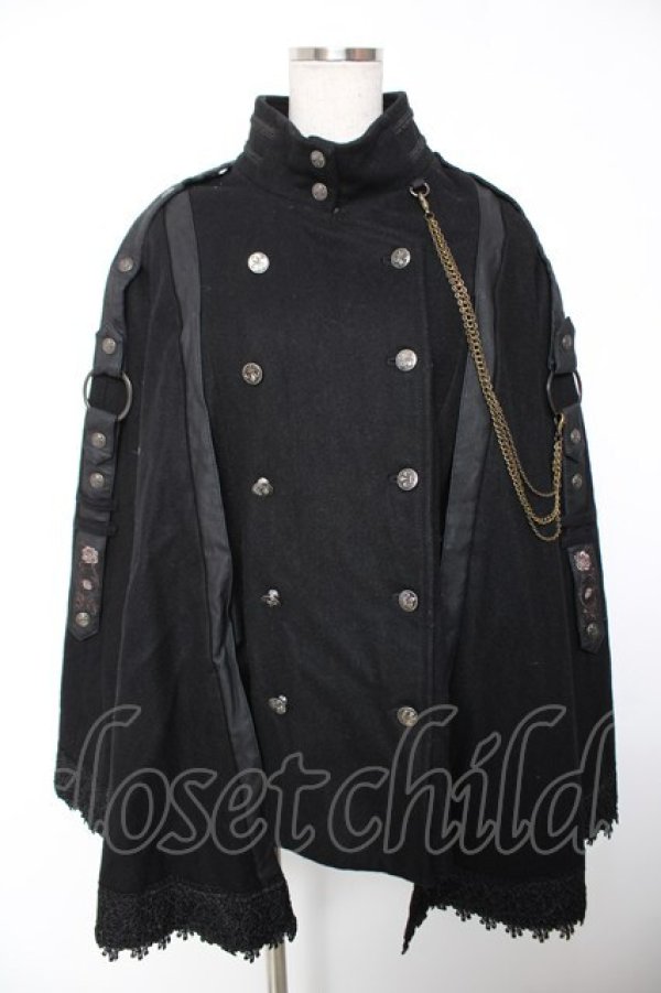 画像1: Ozz oneste / 薔薇刺繍マント  黒 Y-25-12-19-061-OO-JA-SZ-ZY (1)