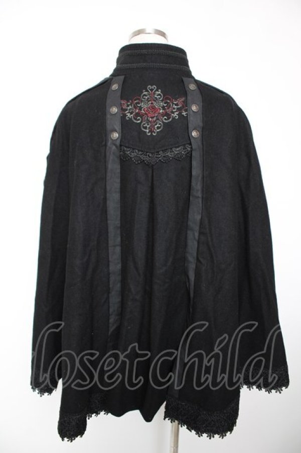画像2: Ozz oneste / 薔薇刺繍マント  黒 Y-25-12-19-061-OO-JA-SZ-ZY (2)