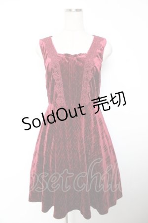 画像: axes femme / エンボスベロアチュニック M ワイン Y-25-12-19-065-AX-OP-SZ-ZY