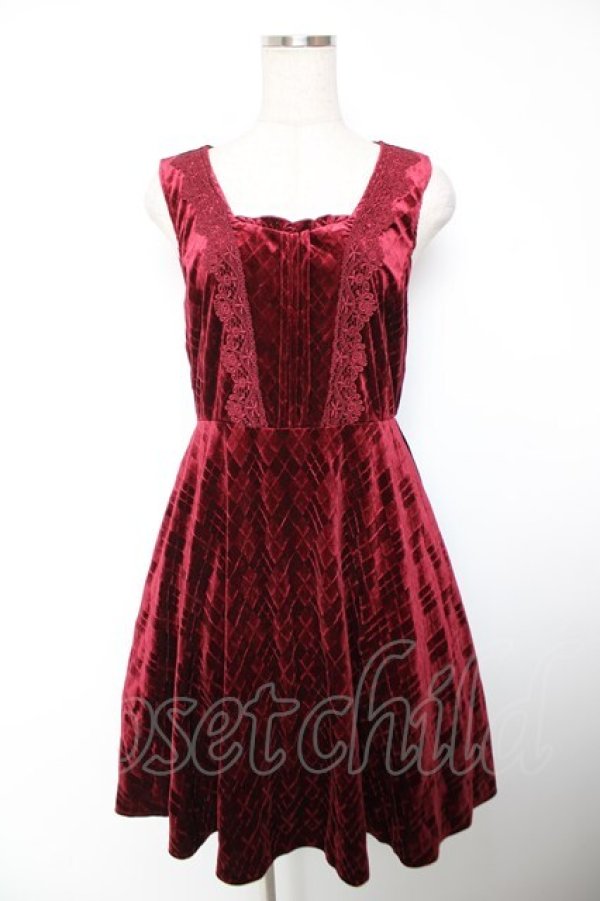 画像1: axes femme / エンボスベロアチュニック M ワイン Y-25-12-19-065-AX-OP-SZ-ZY (1)