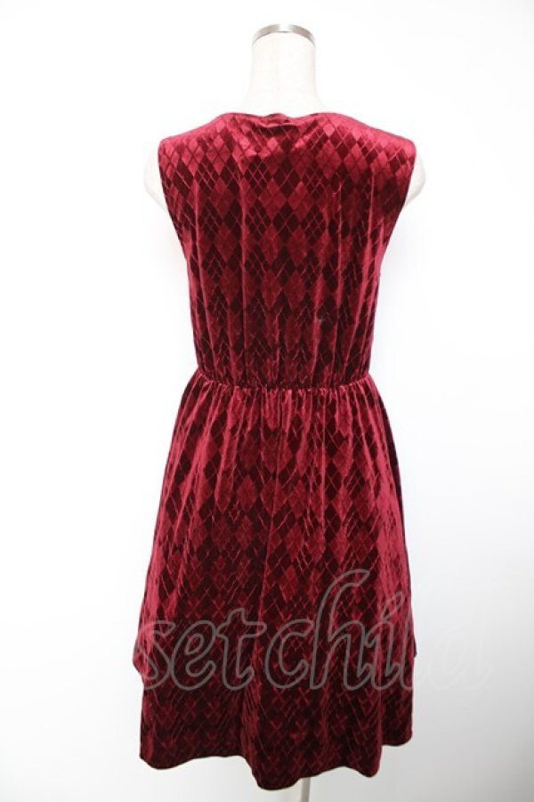 画像2: axes femme / エンボスベロアチュニック M ワイン Y-25-12-19-065-AX-OP-SZ-ZY (2)