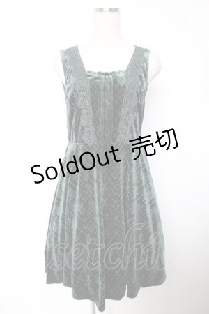 画像: axes femme / エンボスベロアチュニック M Dグリーン Y-25-12-19-066-AX-OP-SZ-ZT442