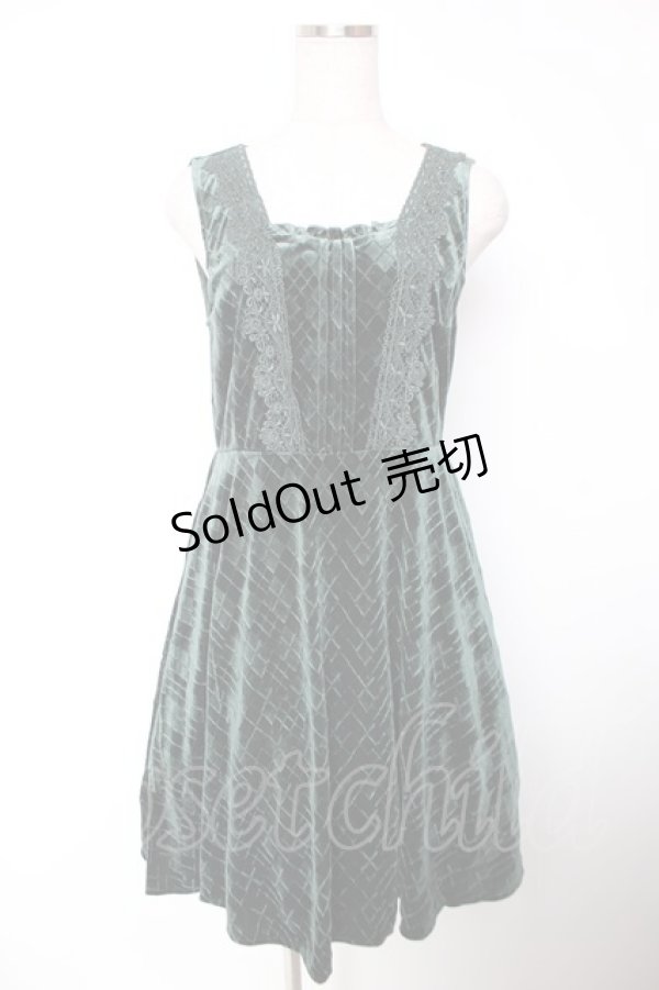 画像1: axes femme / エンボスベロアチュニック M Dグリーン Y-25-12-19-066-AX-OP-SZ-ZT442 (1)