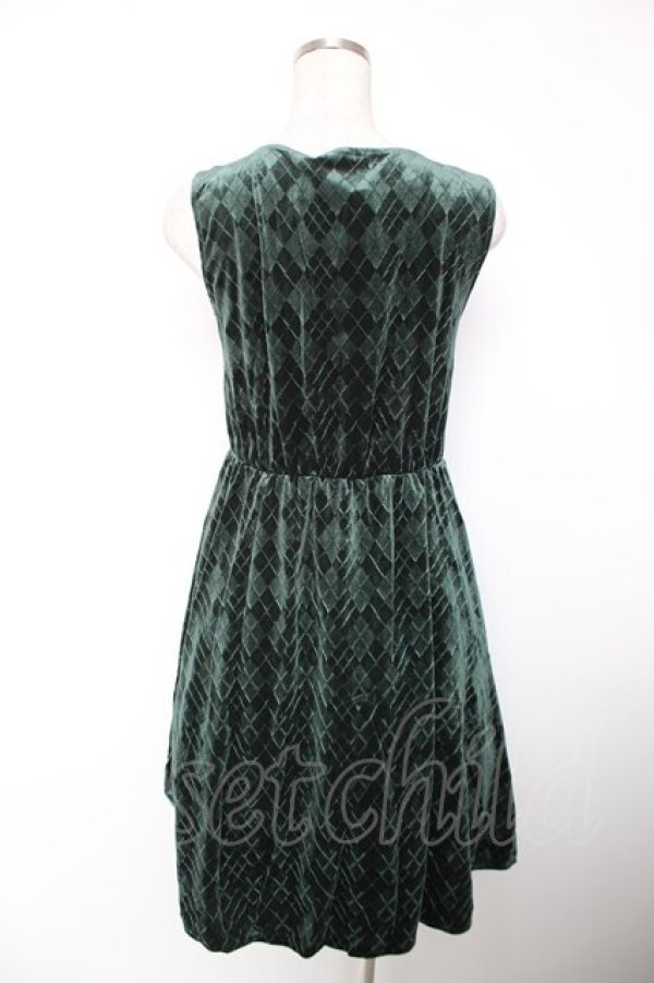 画像2: axes femme / エンボスベロアチュニック M Dグリーン Y-25-12-19-066-AX-OP-SZ-ZY (2)